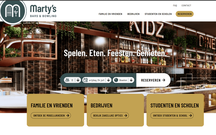 Boekingssite van Marty's Bars & Bowling